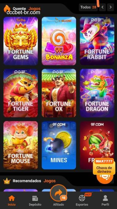 Aplicativo móvel CCCBET para iOS e Android